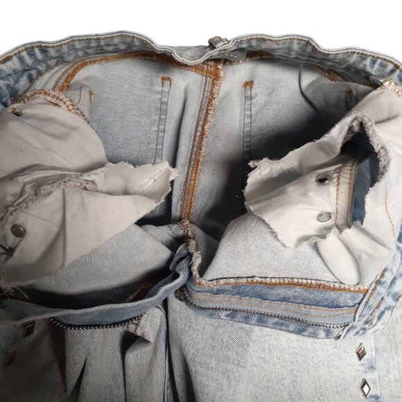 Blue b. Womens Jeans Medium Light Blue Wide Leg Cotton Blend Embedded Studded - Picture 10 of 10